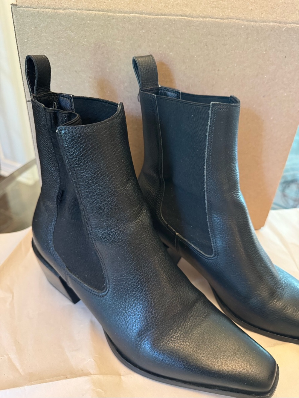 George Chelsea Matisse Classic Black Leather Women's Ankle Boots 7.5 Size - Picture 8 of 13